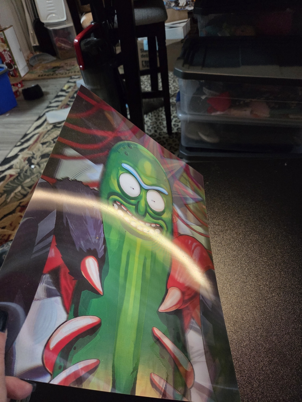 Pickle Rick and Morty Poster - Vibrant Green Graphic Art